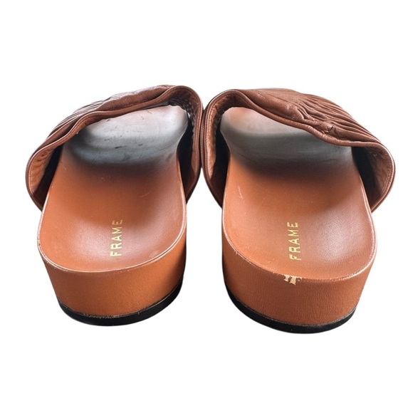 Frame Le Reese Slide Sandals in Tobacco, Size 39.5 - Picture 3 of 8
